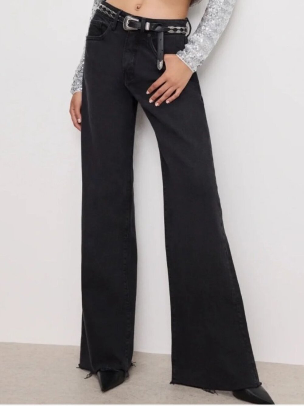 NWT Good American Good Ease Mid Rise Relaxed Jeans - Size 22